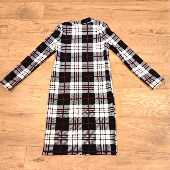 Girls Elegant Fall Plaid Mock Neck‎ Bodycon Dress Size 6 - Picture 8 of 8